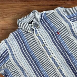 Polo Ralph Lauren Men Classic Fit Striped Linen Button Down Shirt XL